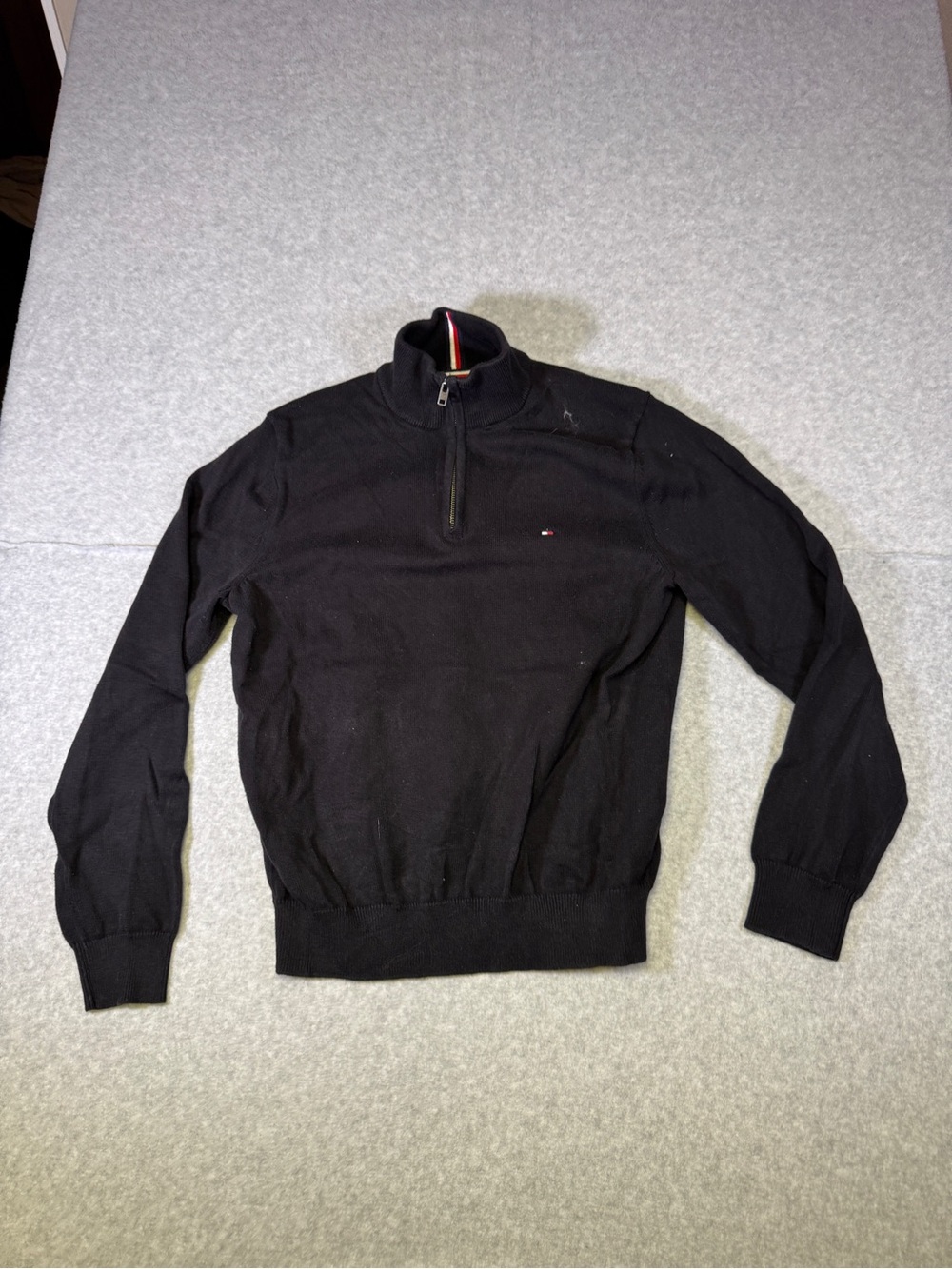Tommy Hilfiger Black Half-Zip Knit Pullover